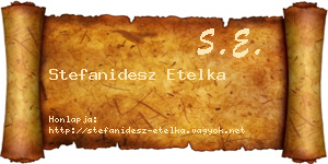 Stefanidesz Etelka névjegykártya
